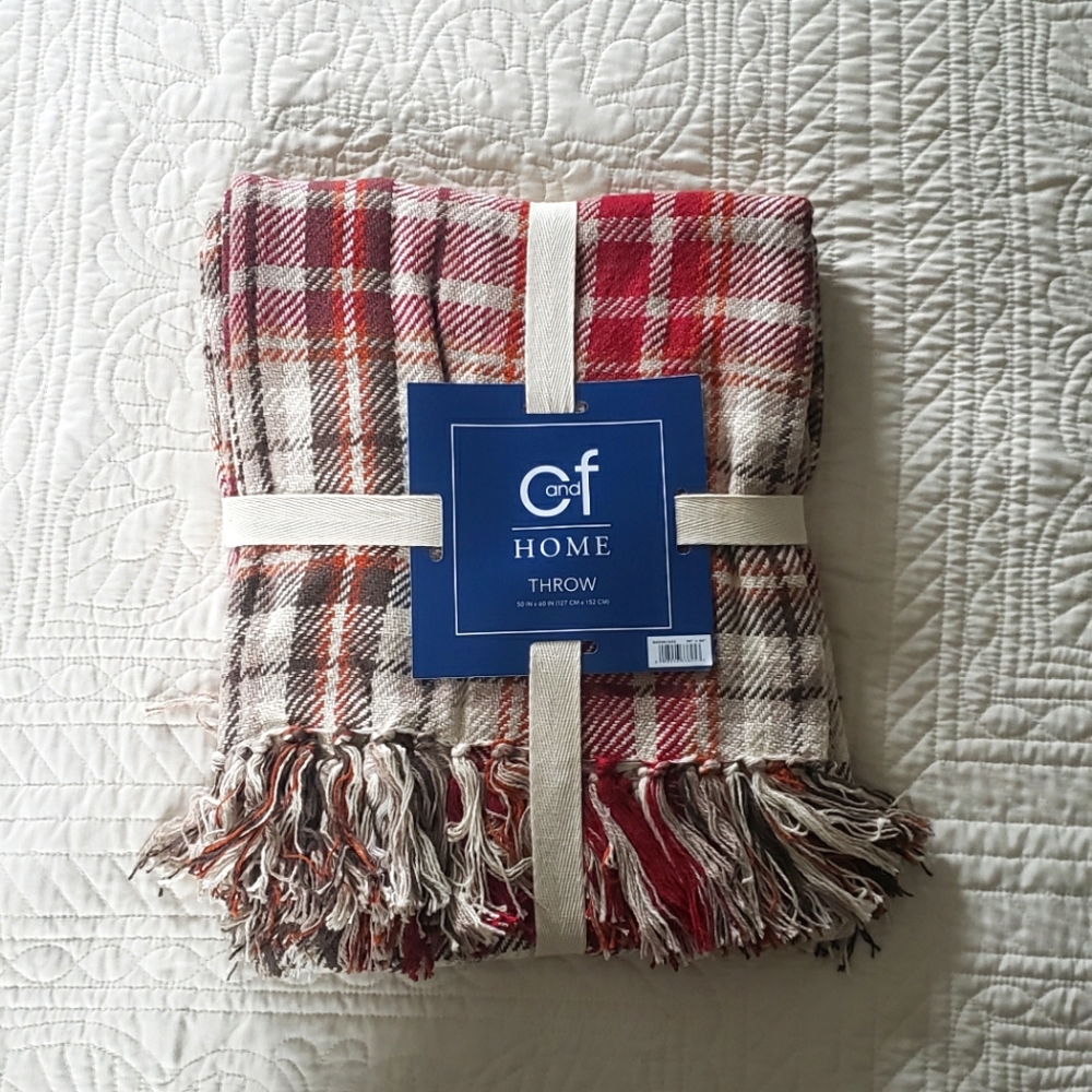 Plaid fall throw